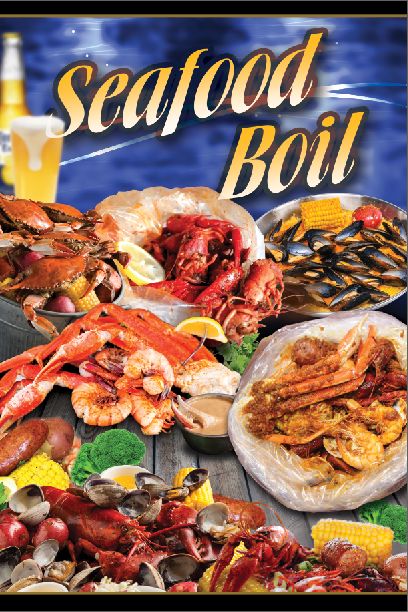 Seafood Boil spread — crawfish, snow crab legs, shrimp, clams, mussels, corn and potatoes at AB Fish Market